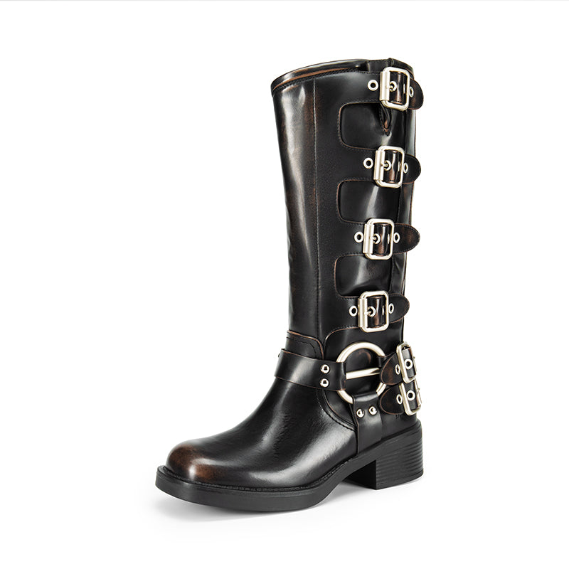 Ravenstride | Multi-Buckle Knee-High Boots