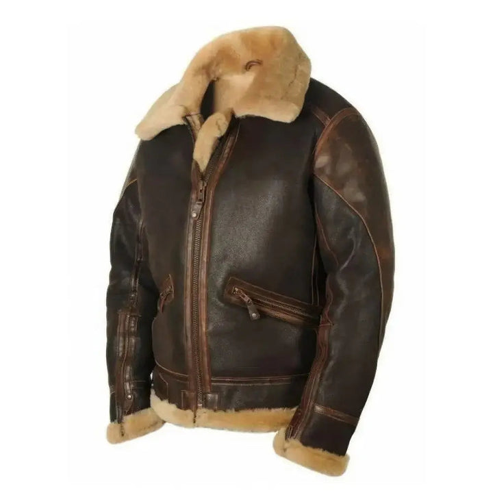 Noah | Leather Jacket with Long Sleeves and Soft Plush