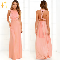 Elegant multiway wrap maxi bridesmaid evening dress