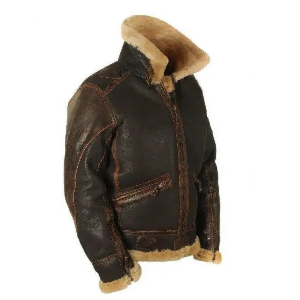 Noah | Leather Jacket with Long Sleeves and Soft Plush