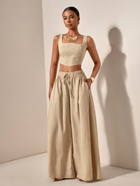 Relaxed Two Piece Set Wide Leg Pants Matching Set