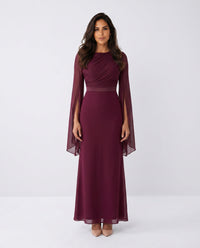 Mermaid Wedding Guest Maxi Dress with Lace-Up Back