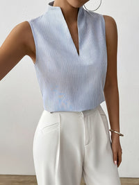 Refined Sleeveless V Neck Tank Top