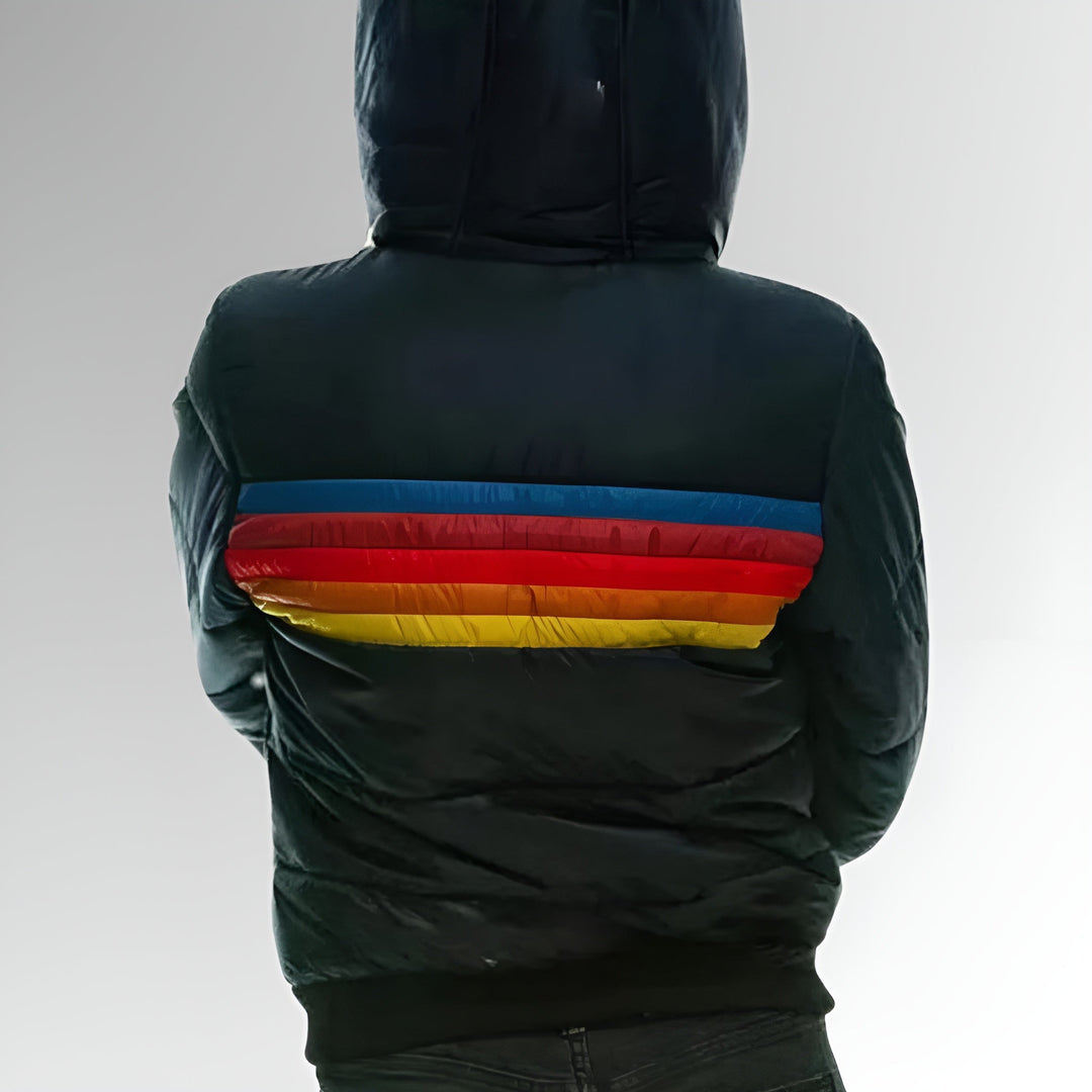 Marie | Zip-Up Jacket with Rainbow Stripes