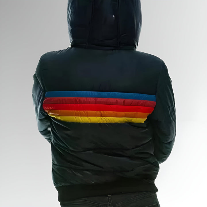 Marie | Zip-Up Jacket with Rainbow Stripes
