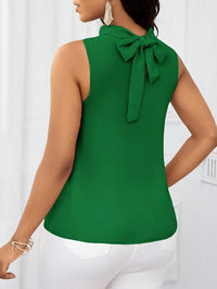 Refined Bow Neck Sleeveless Elegant Day Top