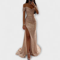Elegant Strapless Evening Maxi Wedding Guest Dress