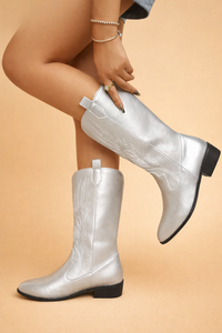 Stylish Low Heel Pointed Toe Cowboy Boots for Women