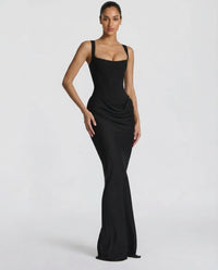 Elegant corset maxi dress formal wedding guest dress