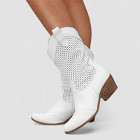 Stylish Western Cowboy Boots Block Heel