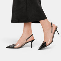 Elegant Clear Pointed Stiletto Kitten Heels