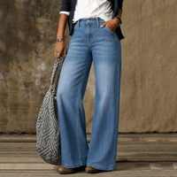 Relaxed Wide Leg Flared High Waisted Jeans