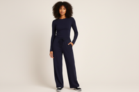 Refined Streamlined Top and Tapered Pants Lounge Set