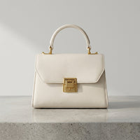 Top-Handle Mini Bag with Push-Lock Closure