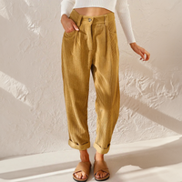 Relaxed High Waisted Tapered Corduroy Pants