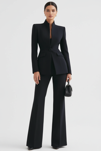 Elegant Tailored Blazer and Palazzo Pants Matching Set
