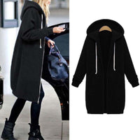 Women's Oversized Long Zip-Up Hoodie