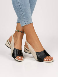 Elegant Kitten Heels Slingback Block Heel Sandals