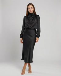 Long Sleeve Formal Midi Dress