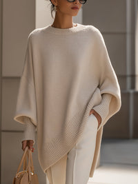 Relaxed Oversized Drape Knit Fall Sweater