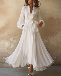 Elegant Pleated Maxi Wedding Guest Dress