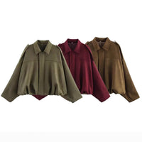 Elegant High Collar Bomber Jacket for Women