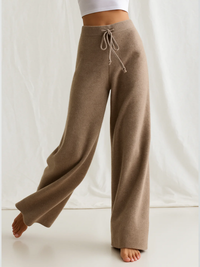 Refined Knit Wide Leg Drawstring Sweatpants