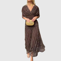 Refined Off Shoulder Pleated Waist Chiffon Maxi Evening Dress