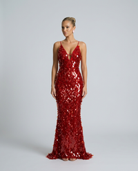 Sequin Formal Maxi Dress with Spaghetti Straps