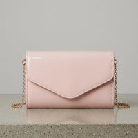 Glossy Envelope Clutch with Chain Strap
