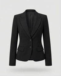 Fitted Two-Button Peplum Blazer with Flap Pockets