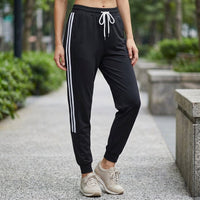 Stylish Regular Fit Side Stripe Drawstring Sweatpants