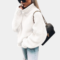 Effortless Oversized Chunky Knit Turtleneck Sweater