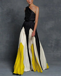 Elegant One Shoulder Maxi Wedding Guest Dress