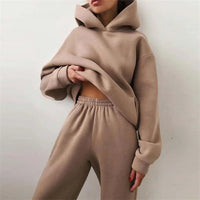 Relaxed Oversized Cuffed Sweatshirt and Pants Lounge Set
