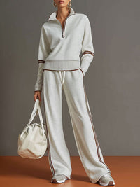 Relaxed Oversized Top and Wide Leg Pants Matching Set