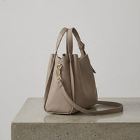 Pebbled Top-Handle Tote with Crossbody Strap