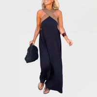 Effortless Cross Neck Flowing Evening Party Maxi Dress