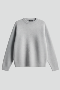 Women's Oversized Knit Sweater with Round-Neck and Drop-Shoulder