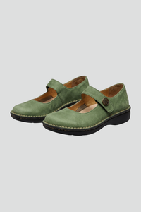 Round-Toe Cutout Mary Jane Flats with Strap Closure