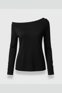 Long-Sleeve Top with Off-Shoulder Neckline for Women