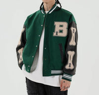 Relaxed Oversized Varsity Bomber Jacket for Women