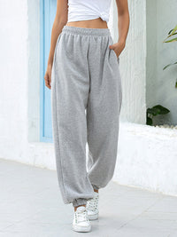 Effortless High Rise Loose Fit Cuffed Sweatpants