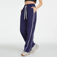 Stylish Side Piping Wide Leg Track Pants