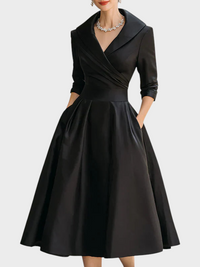 Elegant Fit and Flare Midi Cocktail Dress