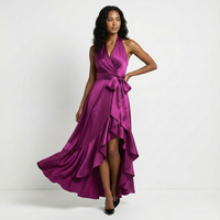 Elegant Maxi Wedding Guest Dress Tie Waist Bow