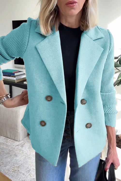 Amara - Elegant Knit-Sleeve Blazer