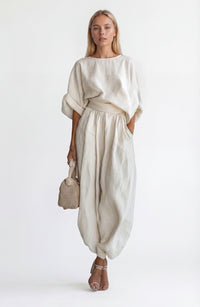Elegant Wide Leg Pants Two Piece Set Blouse
