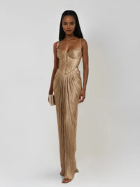 Elegant Corset Maxi Dress Wedding Guest Formal