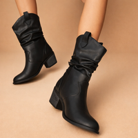 Relaxed Slouchy Mid Calf Cowboy Boots for Women